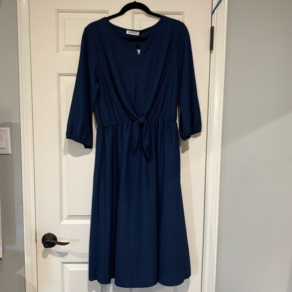 Navy Blue 3/4 Sleeve Dress XL (12-16)
